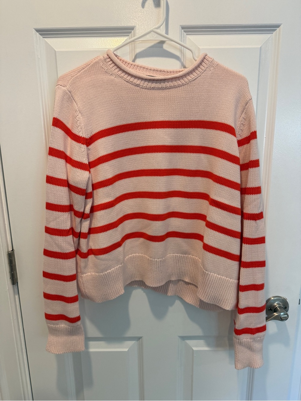 Vineyard Vines Light Pink Crewneck with Hot Pink Stripes - Picture 2 of 3